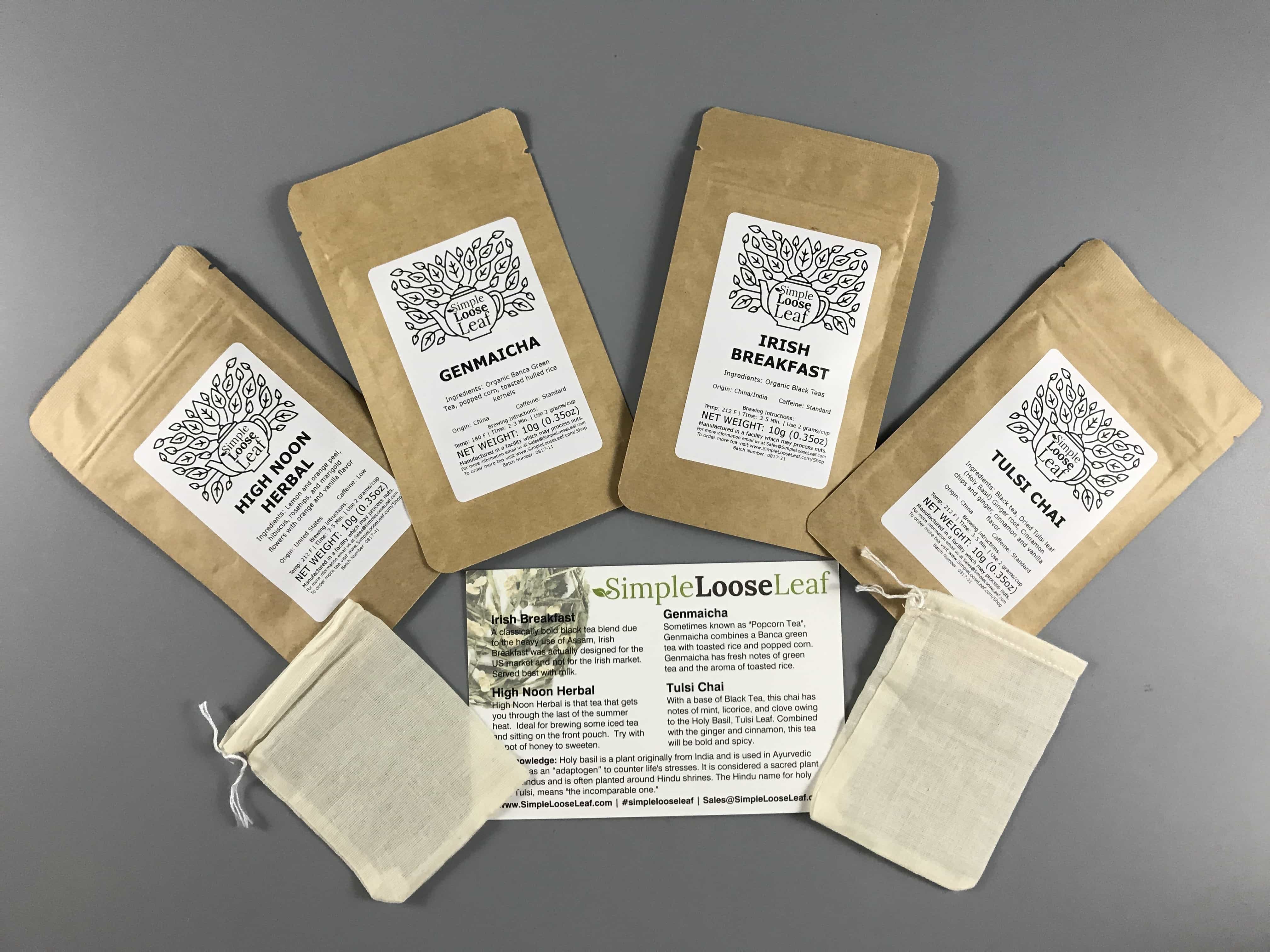 Simple Loose Leaf Tea September 2017 Subscription Box Review
