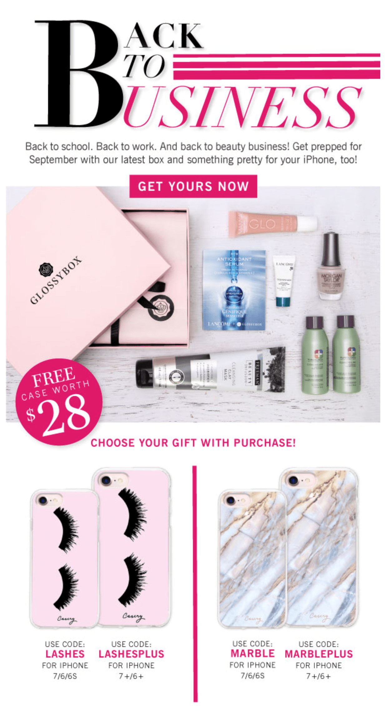 Glossybox Deal: Free Phone Case + September 2017 Full Spoilers!