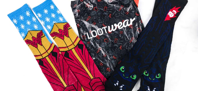 Loot Socks by Loot Crate February 2018 Subscription Box Review & Coupon