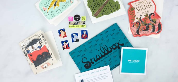 Snailbox January 2018 Subscription Box Review