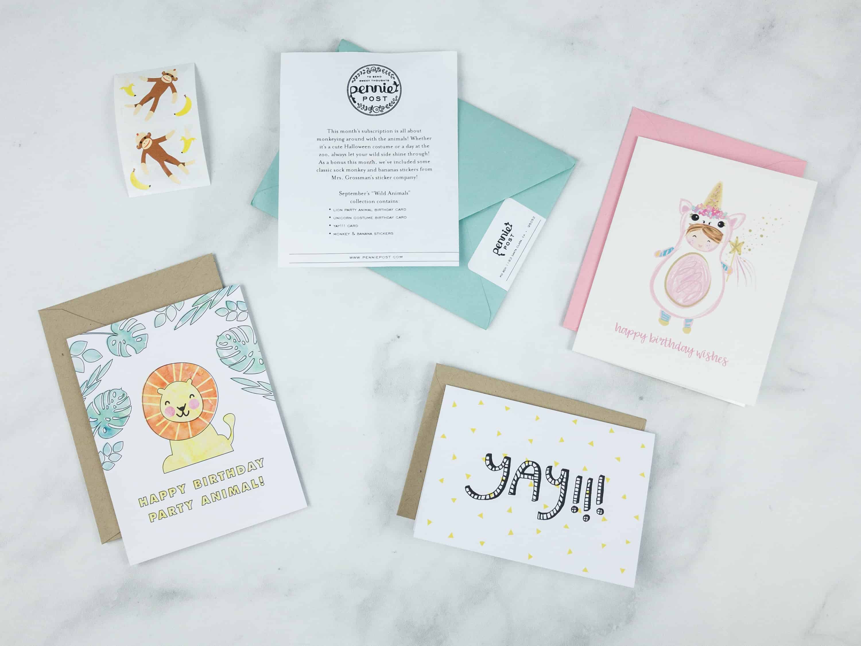 Pennie Post Stationery September 2018 Subscription Review – WILD ANIMALS