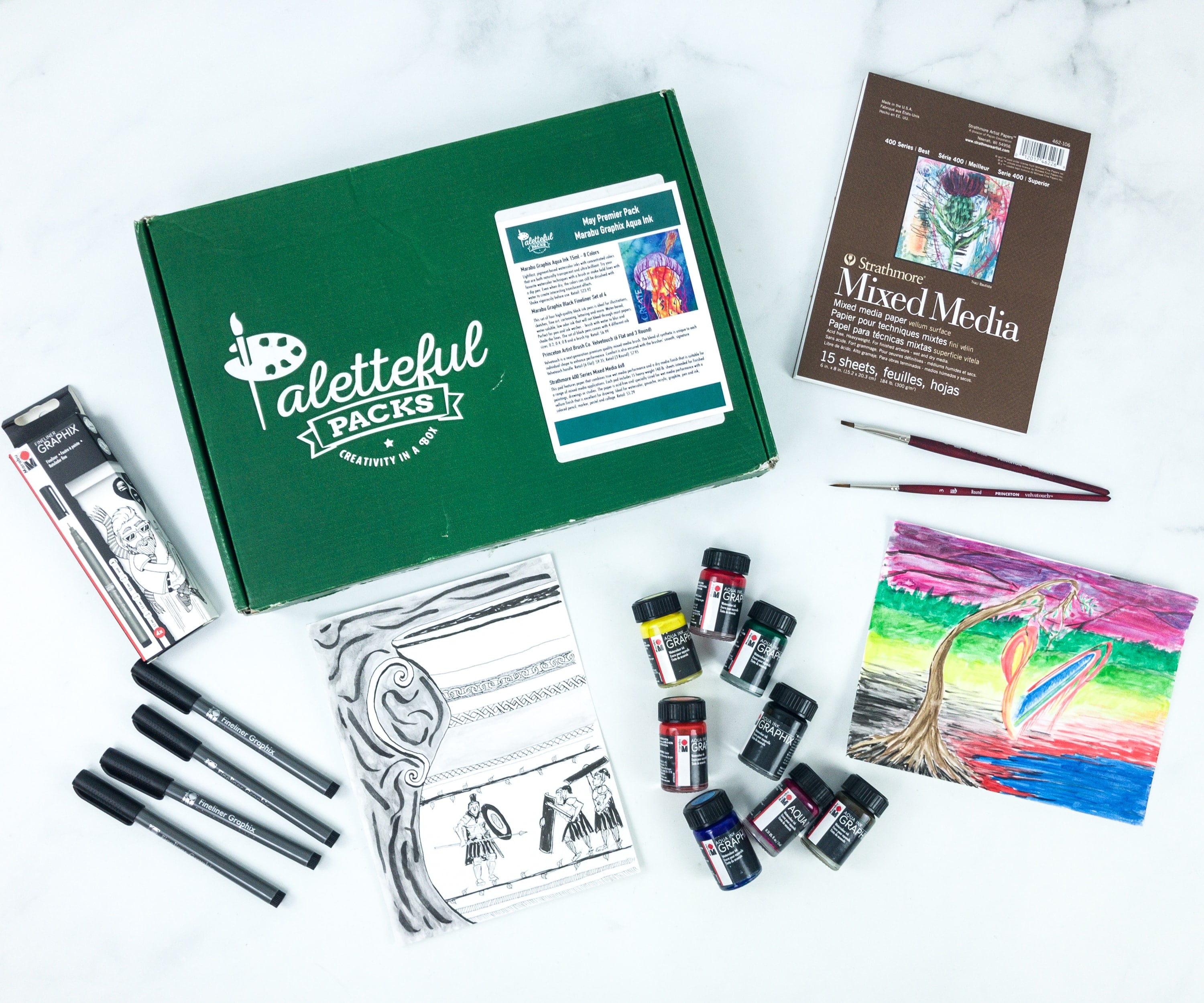 Paletteful Packs Subscription Box Review + Coupon – Marabu Graphix Aqua Ink