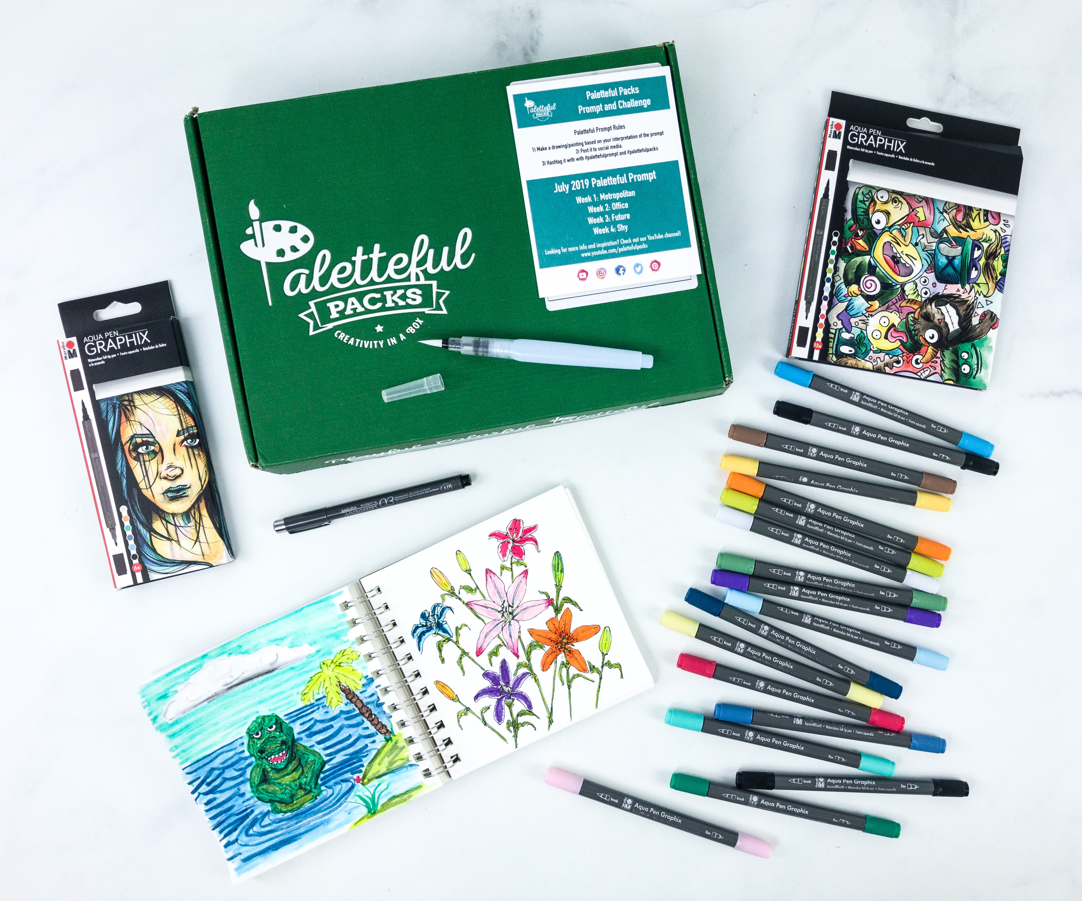 Paletteful Packs Subscription Box Review + Coupon – Graphix Aqua Pens