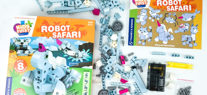 Amazon STEM Toy Club Subscription Box Review – 5 to 7 Year Old Box ROBOT SAFARI