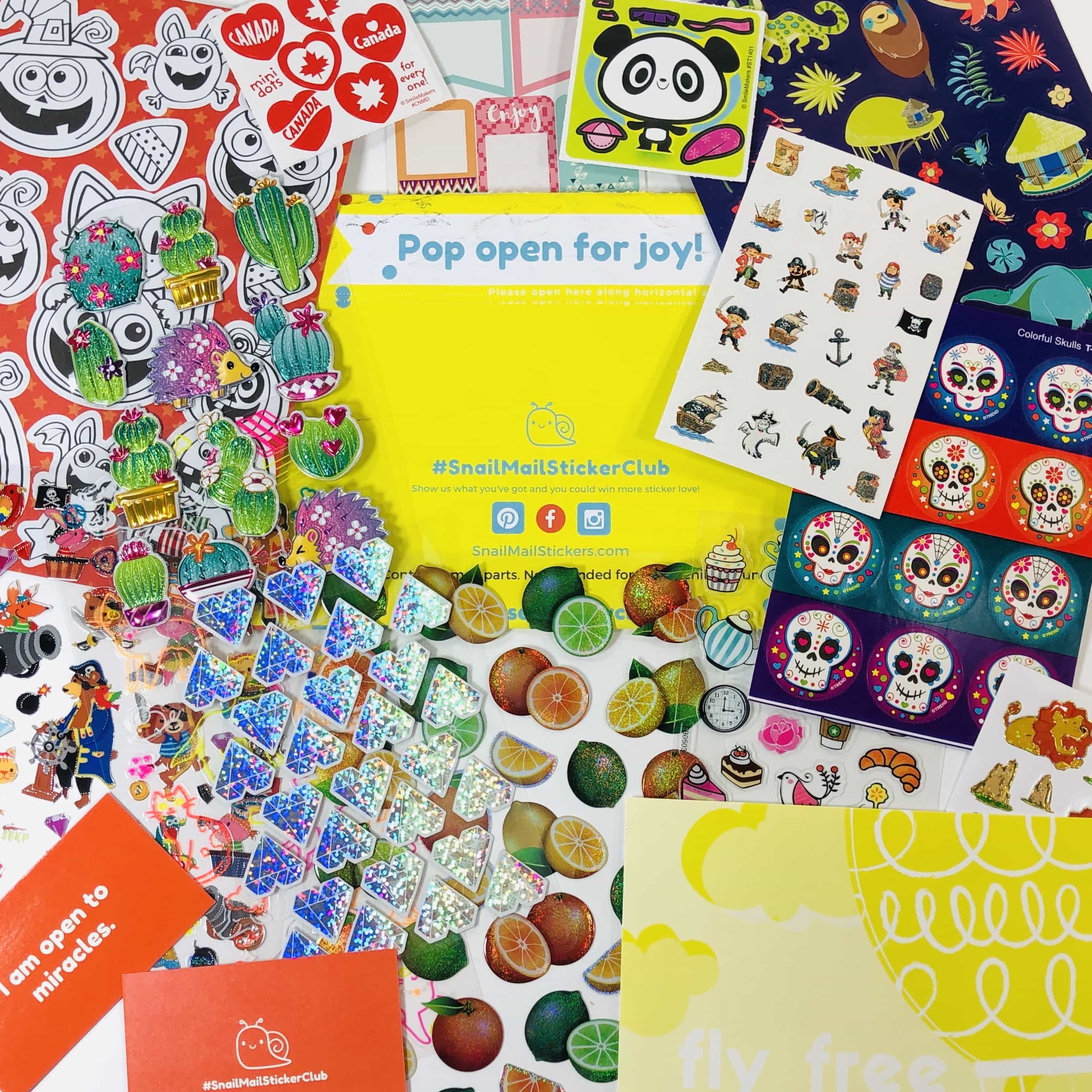 Snail Mail Sticker Club October 2019 Subscription Box Review + Coupon
