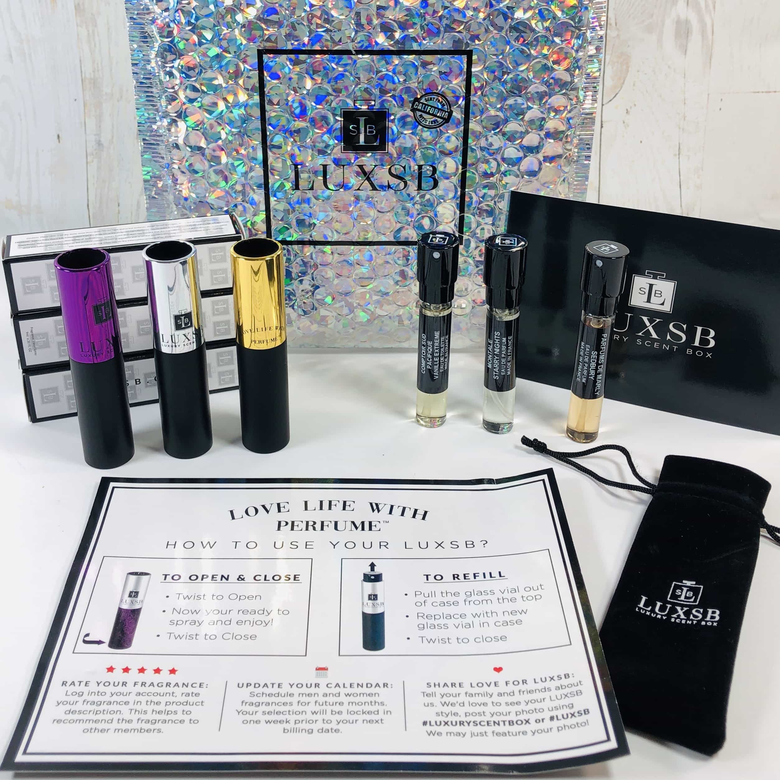 LUXSB – Luxury Scent Box Subscription Box Review + Coupon – December 2019