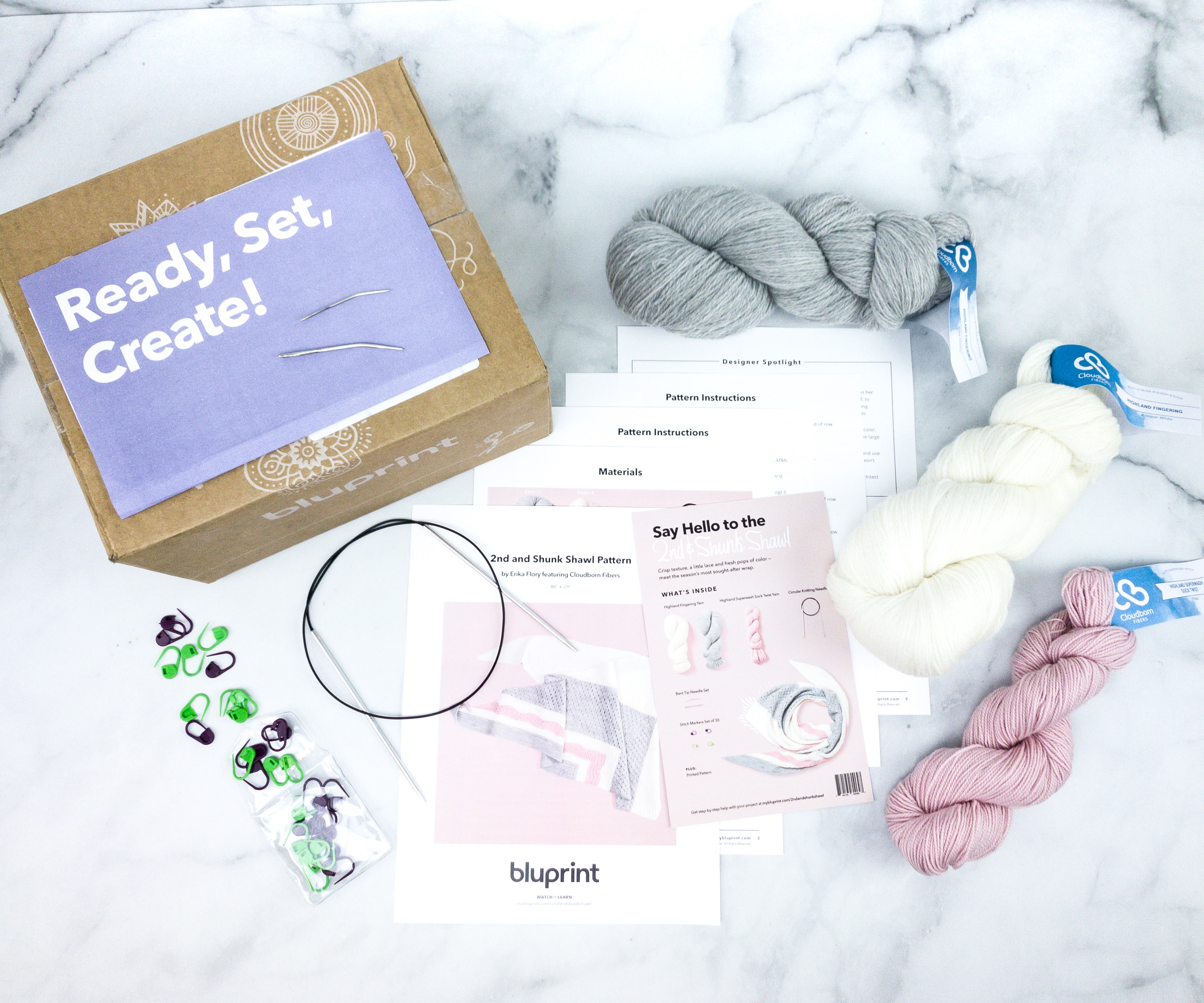 Bluprint Box Review + Coupon – 2nd and Shunk Shawl Knitting Kit