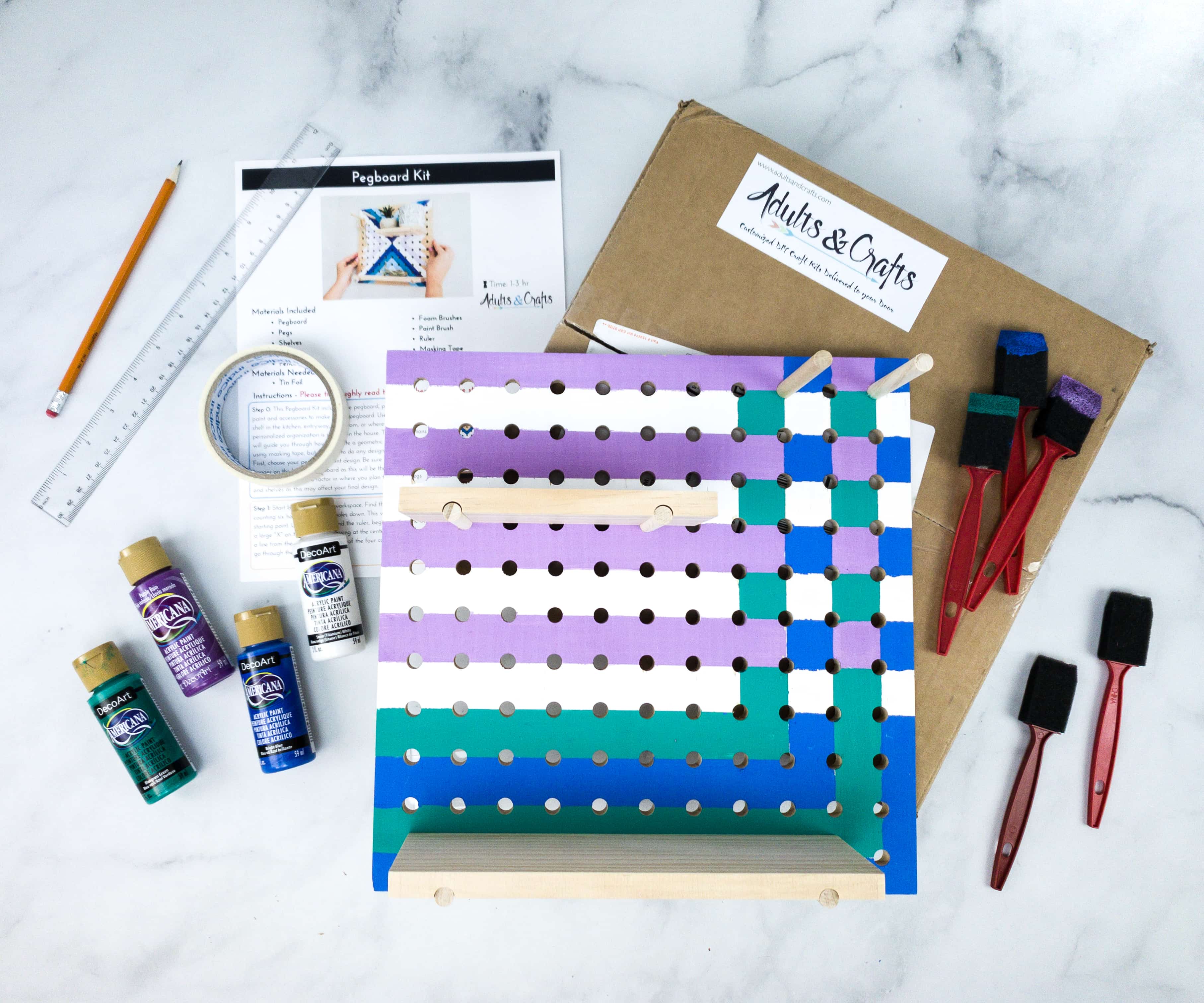 Adults & Crafts Subscription Box Review + Coupon – PEGBOARD KIT