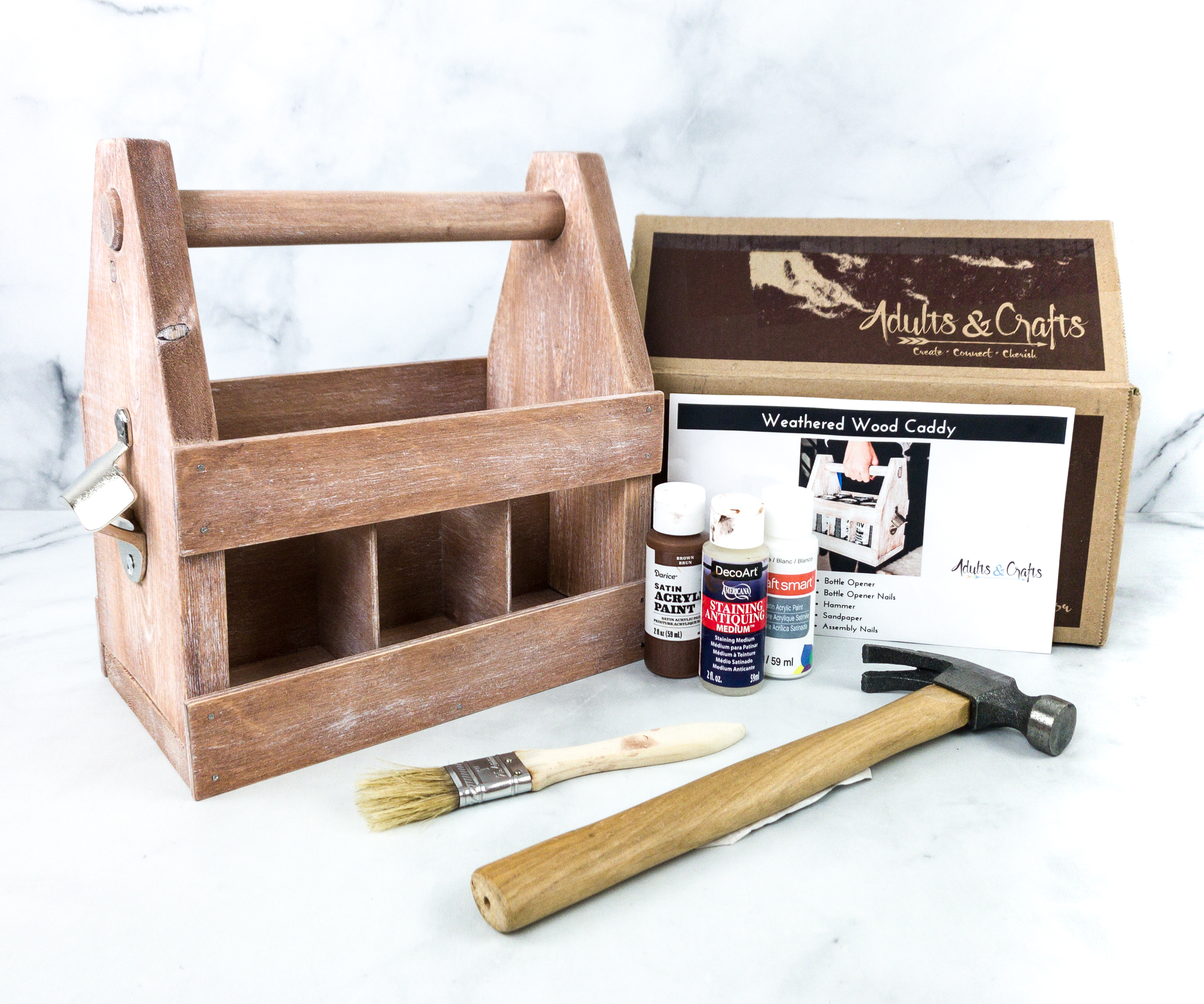 Adults & Crafts Subscription Box Review + Coupon – WEATHERED WOOD CADDY