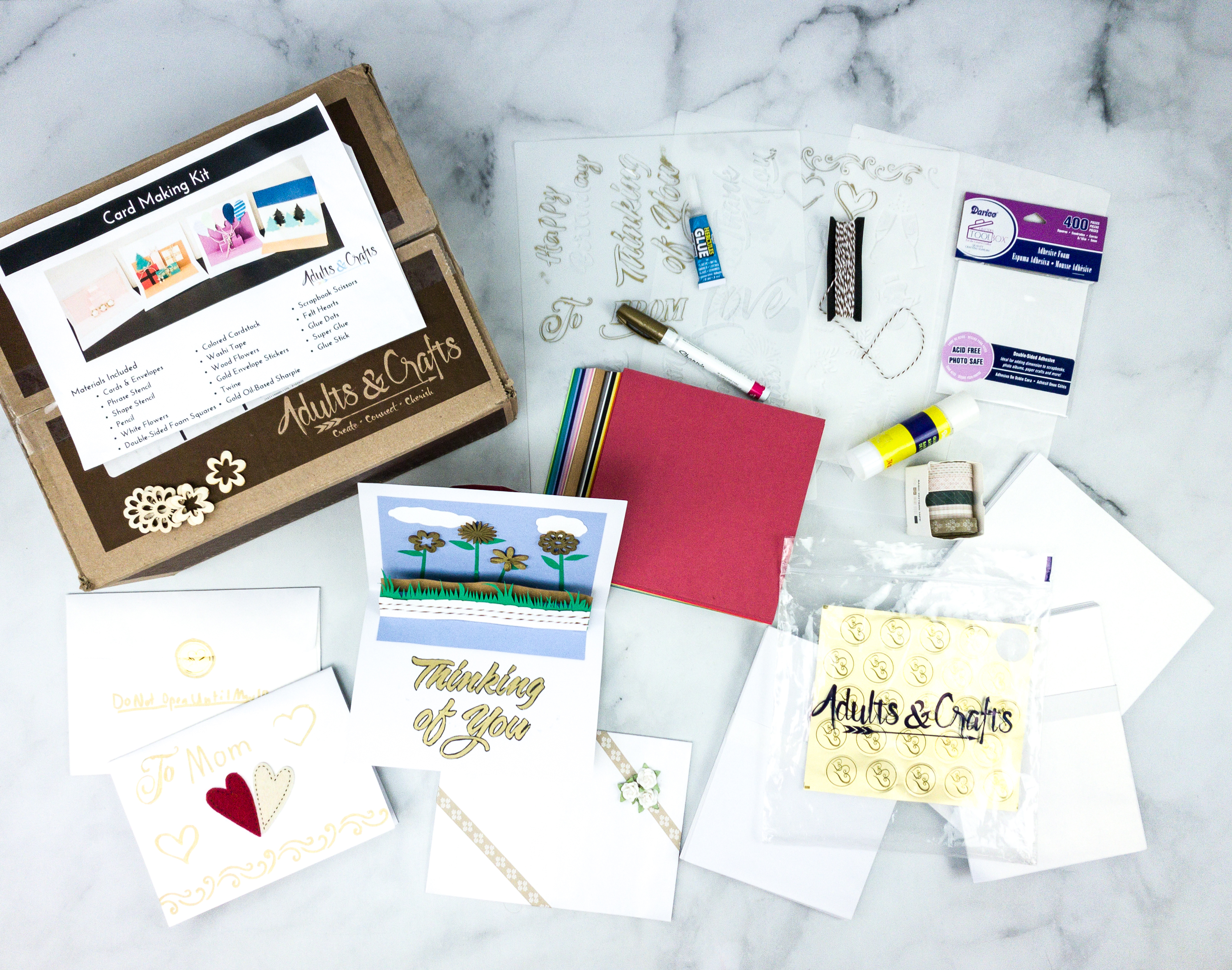Adults & Crafts Subscription Box Review + Coupon – CARD MAKING KIT