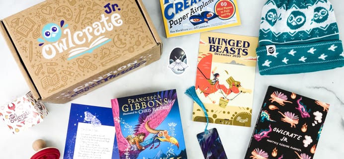 OwlCrate Jr. December 2020 Box Review & Coupon – WINGED BEASTS!