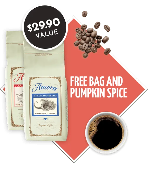 Amora Coffee Coupon: Free Bag of Coffee & Pumpkin Spice – $1 Shipped!