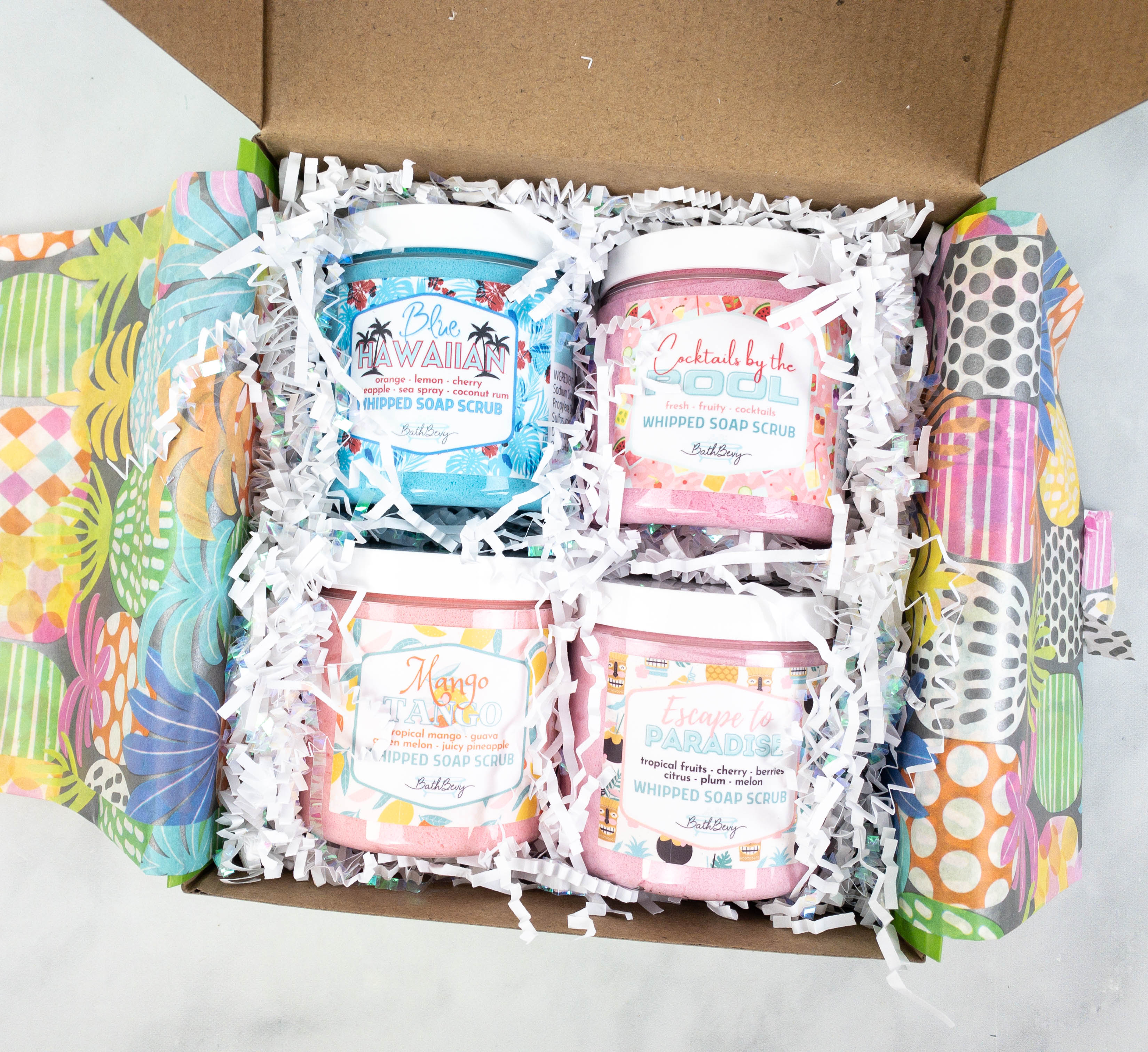Bath Bevy Limited Edition Summer Scrubbin’ Whipped Soap Scrubs Set: Get Clean, Moisturized, and Tropical This Summer!