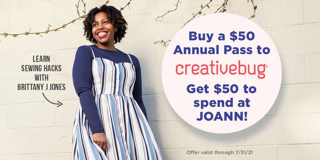 Creativebug Coupon: Get $50 Credit to Spend at Joann Stores & More!