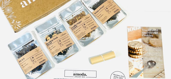 Amoda Tea Subscription January 2022 Review & Coupon: New Flavors for the New Year!