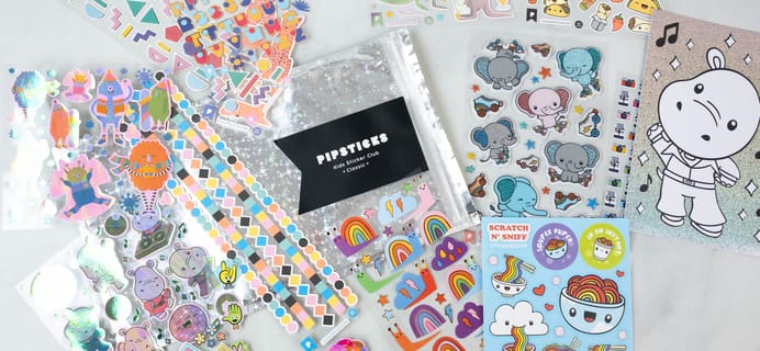Pipsticks Kids Club Classic December 2021 Sticker Subscription Review + Coupon!