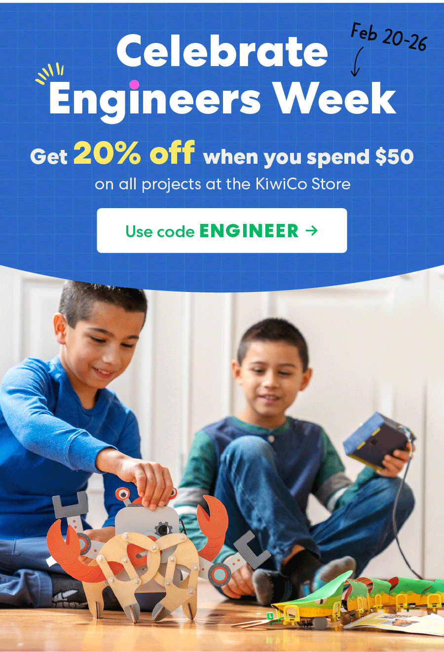 KiwiCo Engineer’s Week Sale: 30% Off First Month + 20% Off Store Orders!