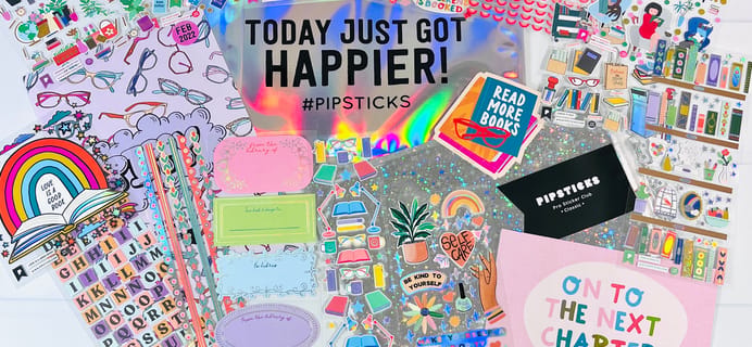 Pipsticks Pro Club Classic February 2022 Review: Cute Bookish Stickers!