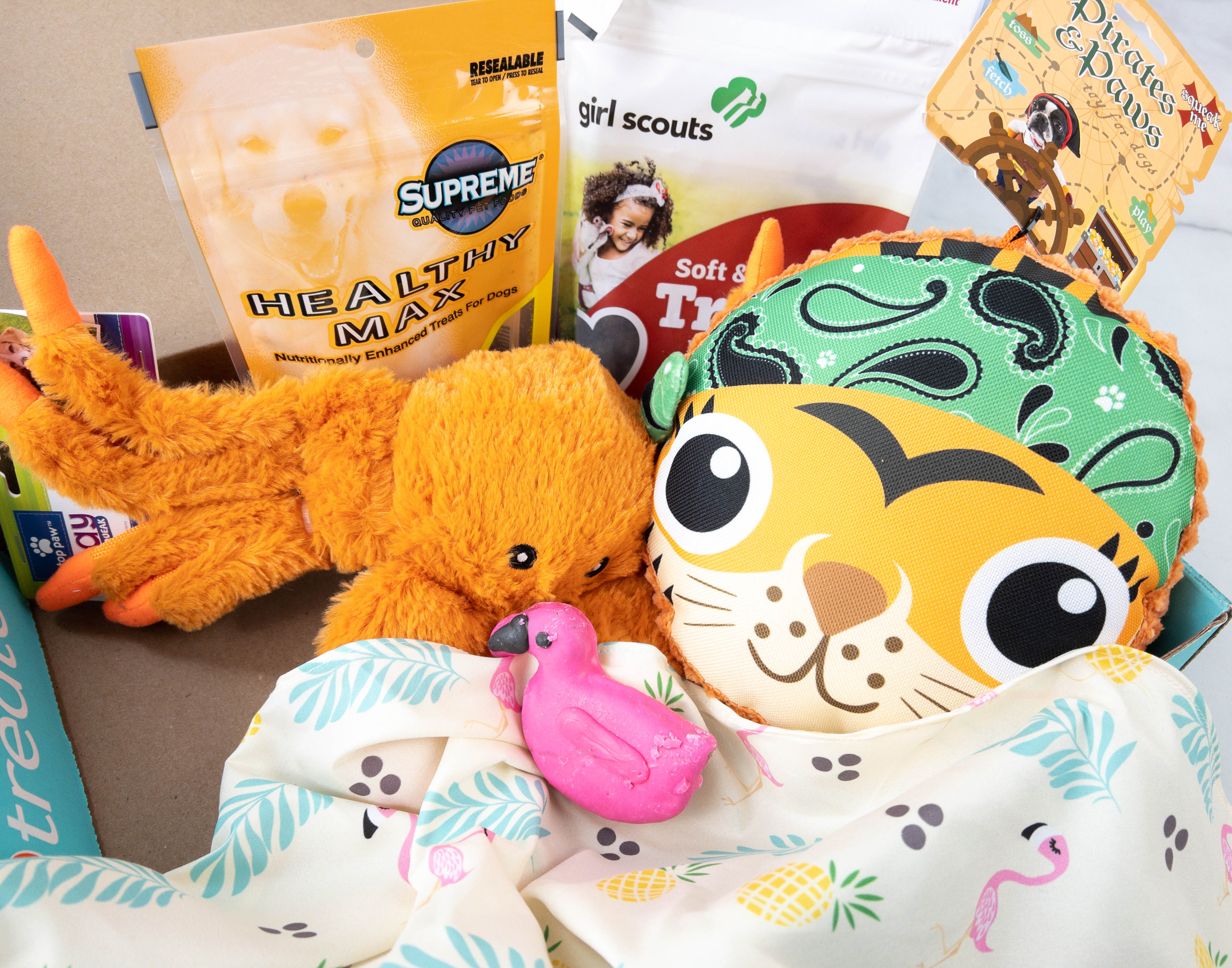 Pet Treater Dog Pack Deluxe April 2022: Tropical Island Vibes!