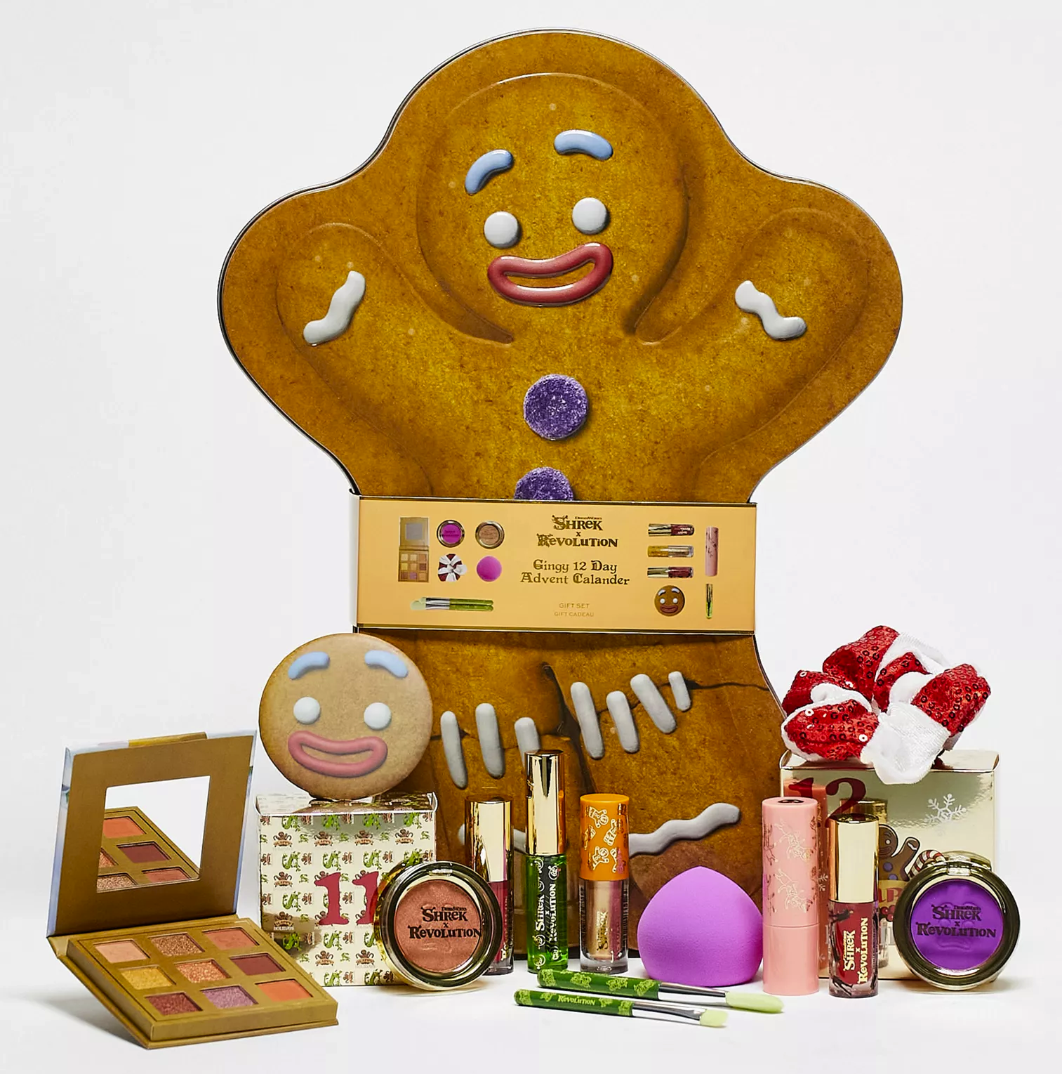 Revolution x Shrek Gingy Beauty Advent Calendar Spoilers: 12 Days of Shrek Inspired Makeup!