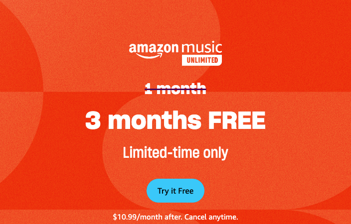 Amazon Music Cyber Monday Deal: 3 Months FREE Unlimited Music and Exclusive Shows!