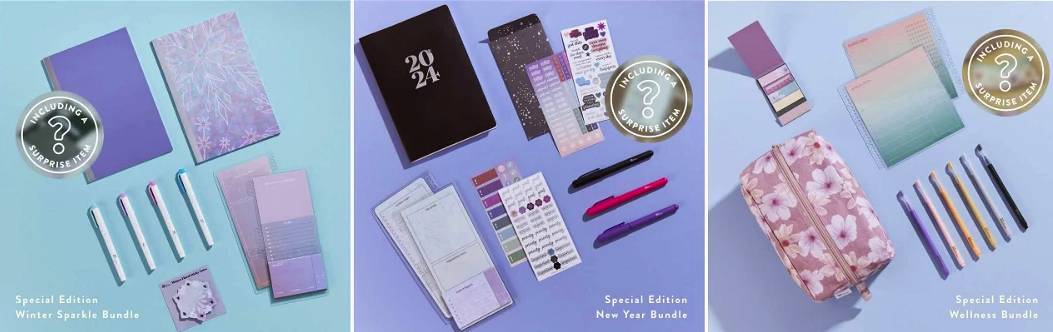 Erin Condren Winter 2023 Seasonal Bundles: Sparkle, Wellness, New Year Bundles!