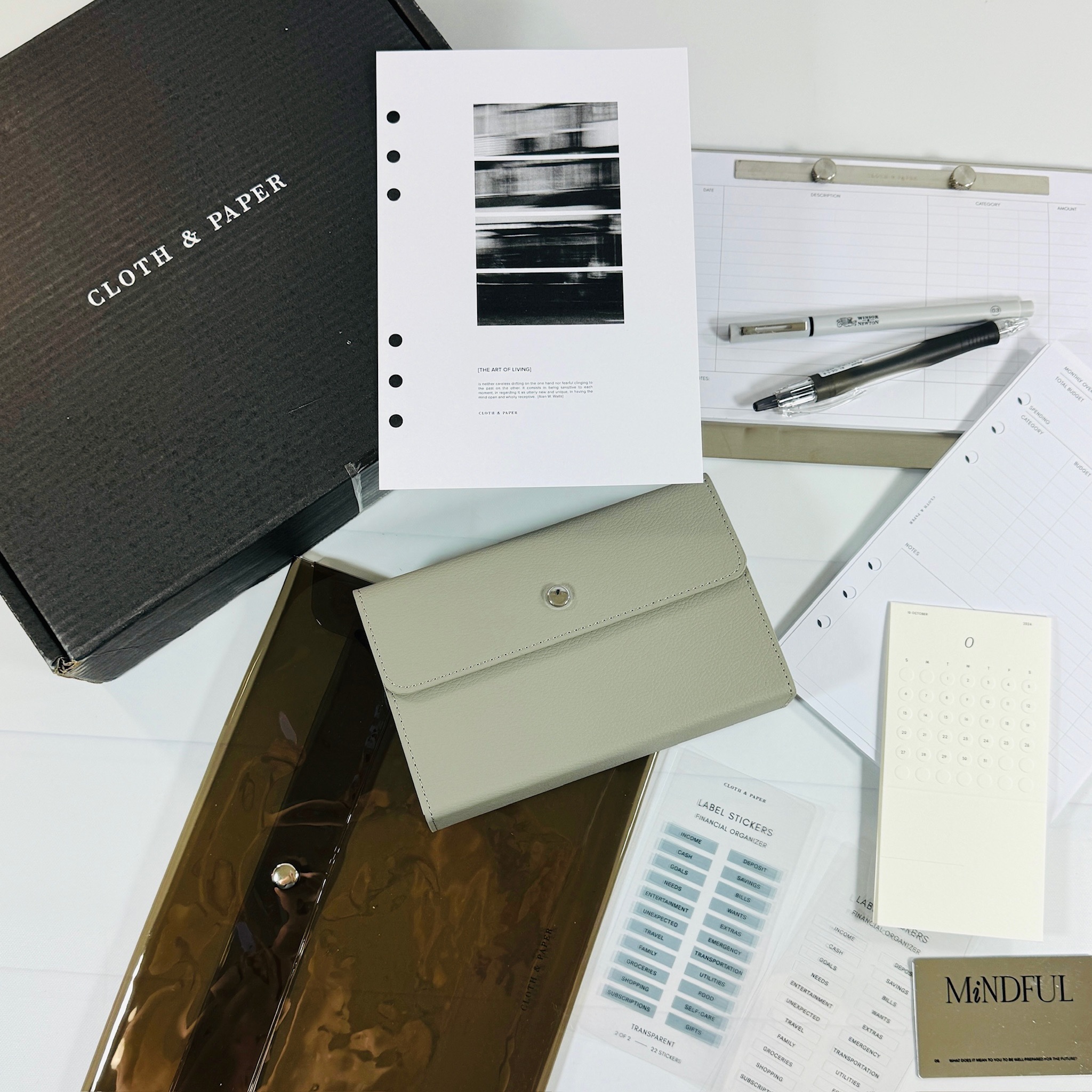 CLOTH & PAPER Intention Box August 2024 Review: Kakeibo Method & Financial Planning