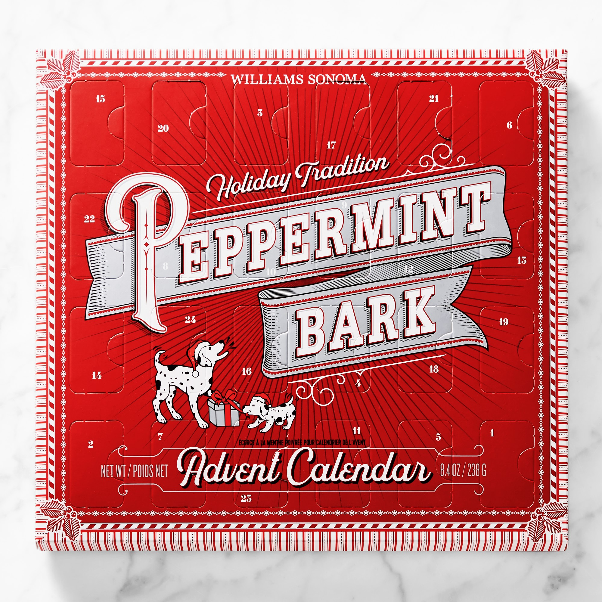 Williams Sonoma Peppermint Bark Advent Calendar: 24 Peppermint Bark Christmas Characters!