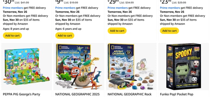 Amazon Cyber Monday Advent Calendar Deals: Save up to 53% Off On Favorite Kids Countdown Calendars!