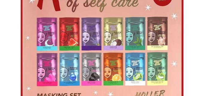 2024 Holler and Glow Face Mask Advent Calendar: 12 Days of Self Care!